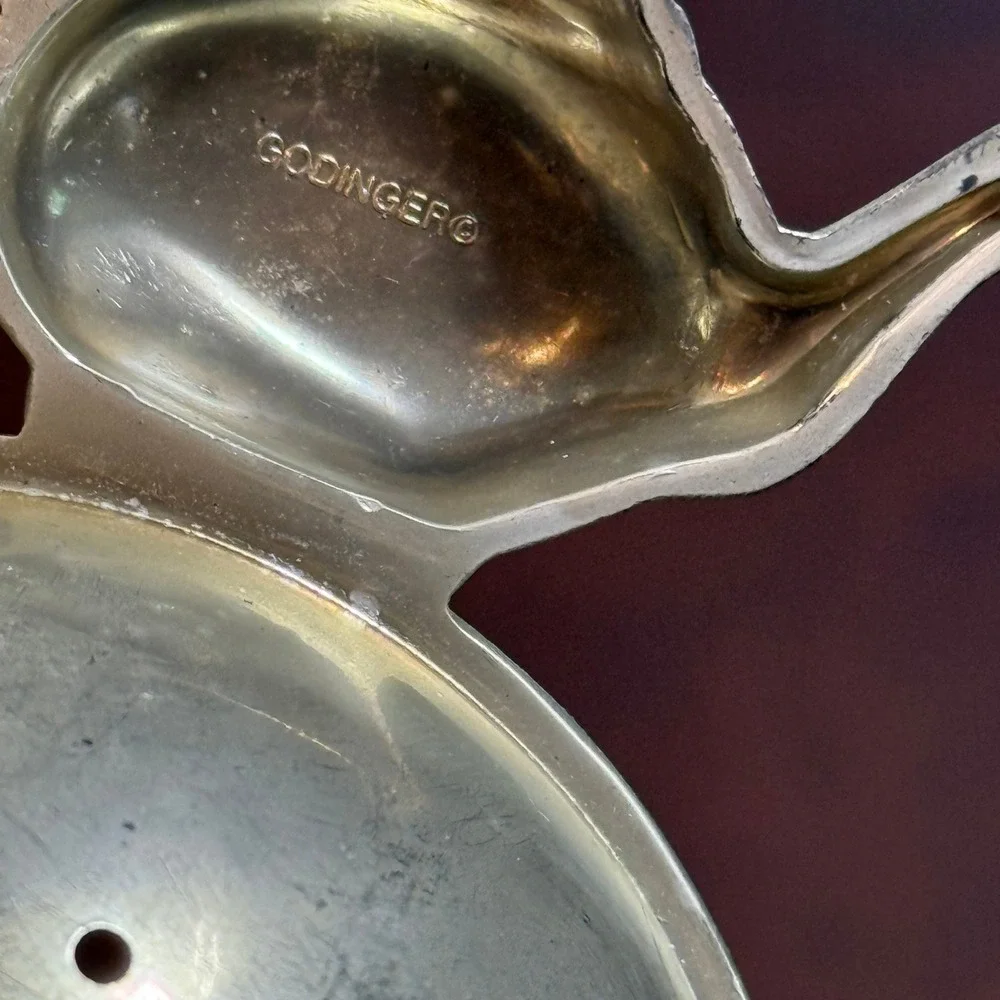 vtg Godinger Silver Plated Flatware ‎ Tea Strainer 53 Pieces floral ornate